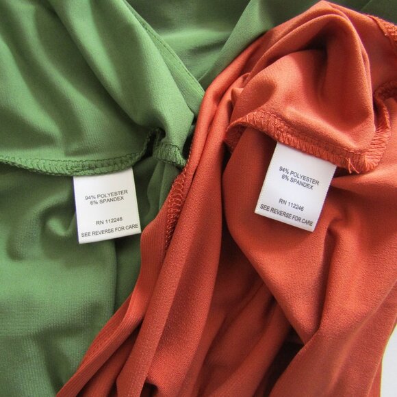 Sami & Jo Women's Cowl Neck Tank Top Set of 2 Green Orange 1X Business Casual - Picture 16 of 16